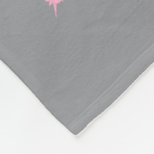 Onzichtbare Roze Eenhoorn op Grijs Fleece Deken (Hoek)