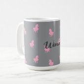 Onzichtbare Roze Eenhoorn op Grijs Koffiemok (Voorkant links)