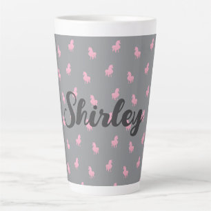 Onzichtbare Roze Eenhoorn op Grijs Latte Mok