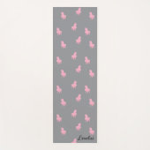 Onzichtbare Roze Eenhoorn op Grijs Yogamat (Voorkant)