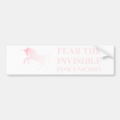 Onzichtbare Roze Unicorn Bumpersticker (Voorkant)
