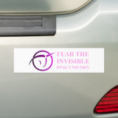 Onzichtbare Roze Unicorn Bumpersticker (Op auto)