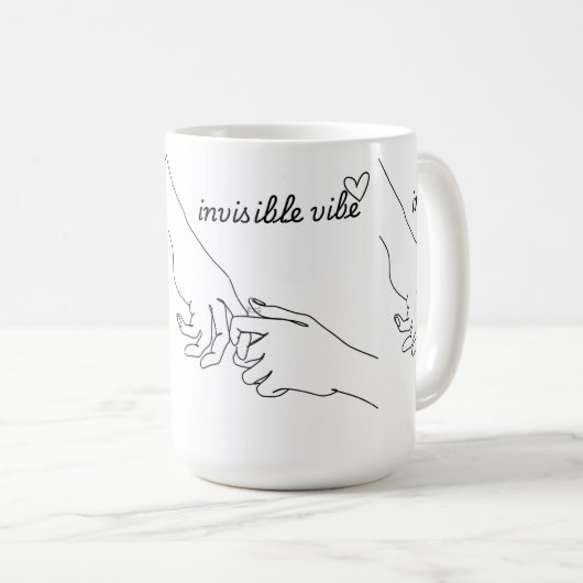Onzichtbare Vibe Minimale Lijnkunstmok Koffiemok (Voorkant rechts)