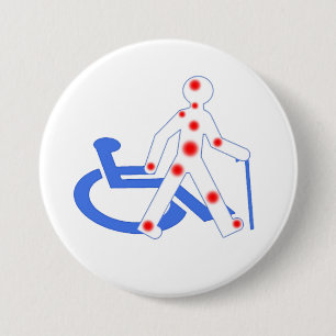 Onzichtbare/zichtbare handicap ronde button 7,6 cm