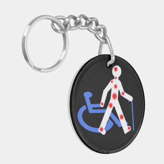 Onzichtbare/zichtbare handicap  sleutelhanger (Voorkant Links)