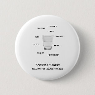 Onzichtbare ziekte Vloeistof Ronde Button 5,7 Cm