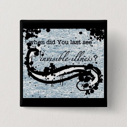 Onzichtbare ziekteknop/badge/pin vierkante button 5,1 cm (Voorkant)