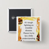 Onzichtbare ziekten vierkante button 5,1 cm (Voorkant /achterkant)