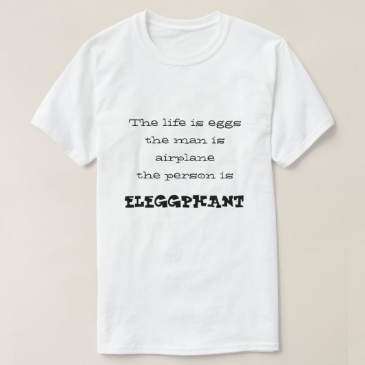 onzin in het engels t-shirt (Design voorkant)