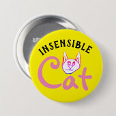 onzinnige kat ronde button 7,6 cm (Voorkant /achterkant)