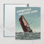 Onzorgvuldig gepraat kost levens WW2 Poster Briefkaart (Voorkant / Achterkant)
