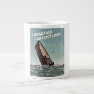 Onzorgvuldig gepraat kost levens WW2 Poster Grote Koffiekop