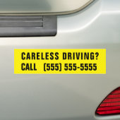 Onzorgvuldig Rijden Aangepaste Tekst Telefoonnumme Bumpersticker (Op auto)