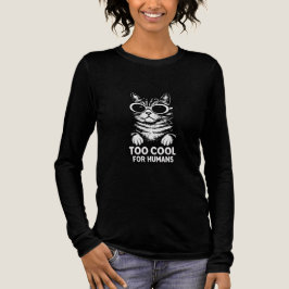 Oo Cool voor Mensen – Minimalistische Zwarte Kat G Tri-Blend Shirt