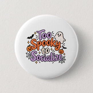 oo Griezelig om te Socializen Leuke Halloween-ontw Ronde Button 5,7 Cm