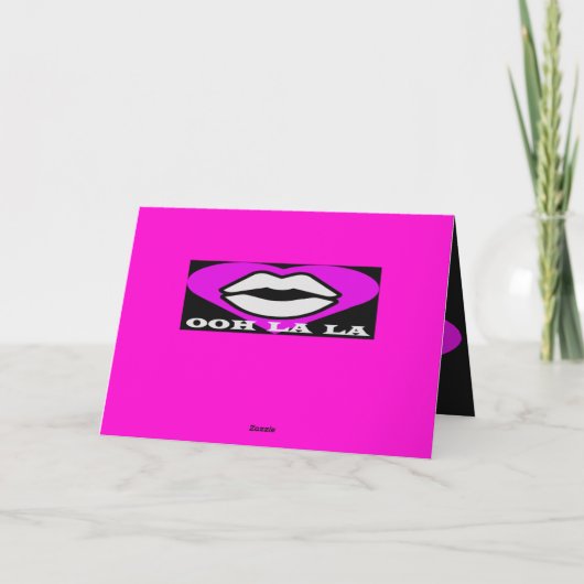 OO La La design roze en zwart schoonheidsthema Fra Kaart (Achterkant)