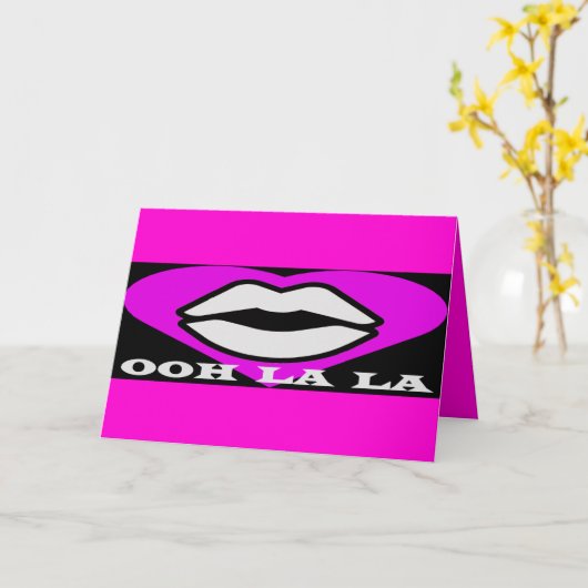 OO La La design roze en zwart schoonheidsthema Fra Kaart (Gele Bloem)