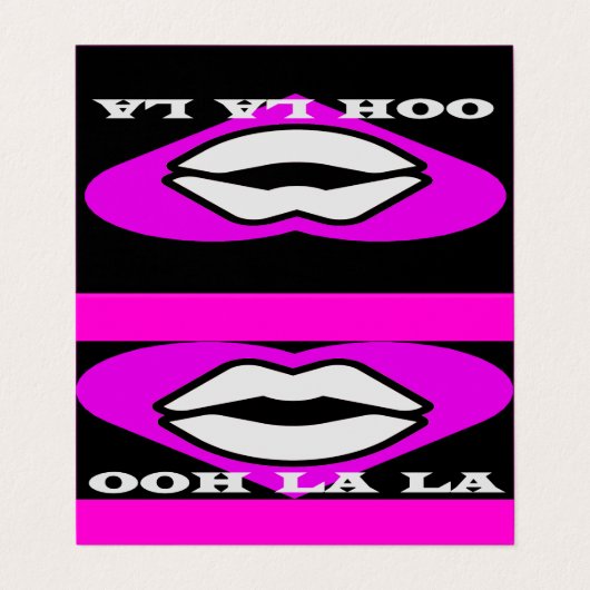 OO La La design roze en zwart schoonheidsthema Fra Visitekaartje (Buitenkant ongevouwen)
