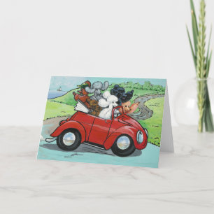 Oodles of Poodles in Vintage Converteerbare Cards Feestdagen Kaart