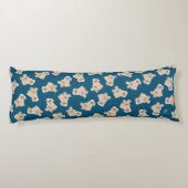 Oodles poedels (wit op blauw) lichaamskussen (Achterkant)
