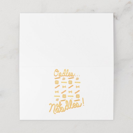 Oodles van noedels plaatskaartje (Buitenkant ongevouwen)