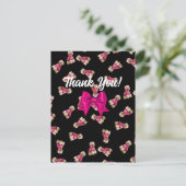 Oodles van poedels (roze op zwart) Dank u Briefkaart (Staand voorkant)