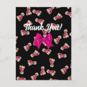 Oodles van poedels (roze op zwart) Dank u Briefkaart (Voorkant)
