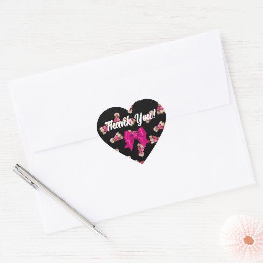 Oodles van poedels (roze op zwart) hart sticker (Envelop)