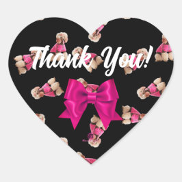 Oodles van poedels (roze op zwart) hart sticker