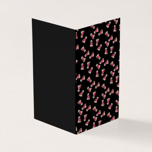 Oodles van poedels (roze op zwart) kaart (Buitenkant)