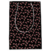 Oodles van poedels (roze op zwart) medium cadeauzakje (Voorkant)