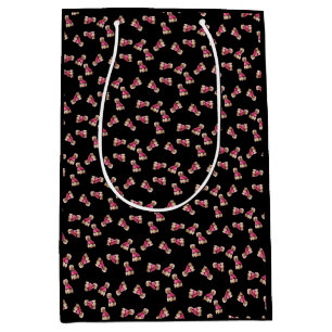 Oodles van poedels (roze op zwart) medium cadeauzakje