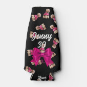 Oodles van poedels (roze op zwart) Party Flesjeskoeler (Voorkant)