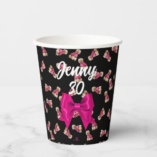 Oodles van poedels (roze op zwart) Party Papieren Bekers