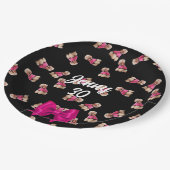 Oodles van poedels (roze op zwart) Party Papieren Bordje (Gekanteld)