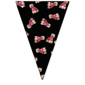 Oodles van poedels (roze op zwart) Party Vlaggetjes (Eerste vlag)