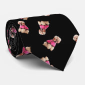 Oodles van poedels (roze op zwart) stropdas (Opgerold)