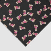 Oodles van poedels (roze op zwart) tissuepapier (Detail)