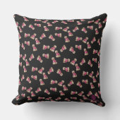 Oodles van poedels (roze op zwart) tuinfeest buitenkussen (Voorkant)