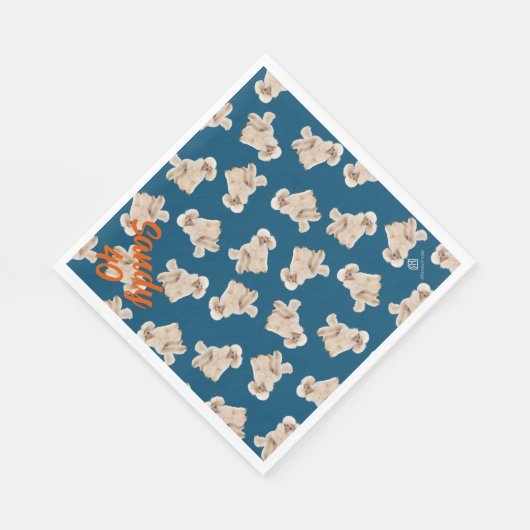 Oodles van poedels (wit op blauw) feestservet servet (Hoek)