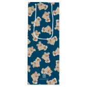 Oodles van poedels (wit op blauw) gepersonaliseerd wijn cadeautas (Voorkant)