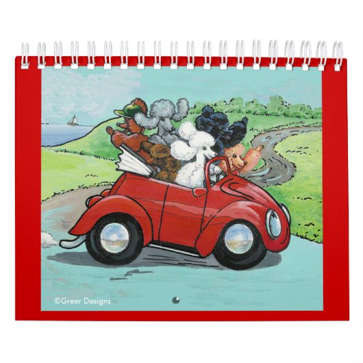 Oodles van Poodles Dog Art Calender Kalender (Hoes)