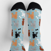 Oodles van Poodles en Bows Pattern Blue Sokken (Top)