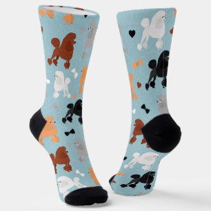 Oodles van Poodles en Bows Pattern Blue Sokken