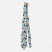 Oodles van Poodles en Bows Pattern Blue Stropdas (Voorkant)