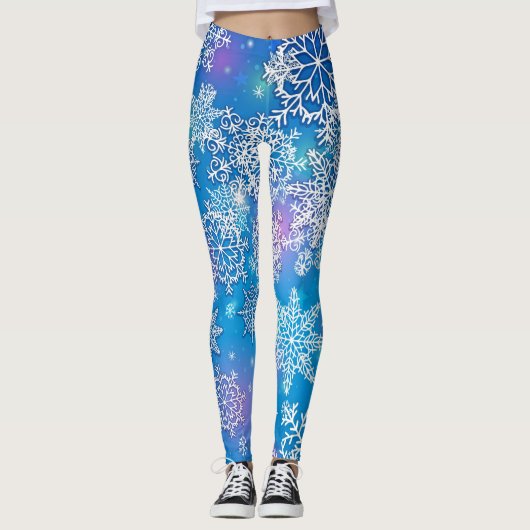 Oodles van Snowflakes op vlinderzijde Leggings (Voorkant)