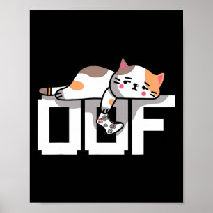 Oof Gamer Meme Noob Internetcultuur Gamer Kat Mann Poster