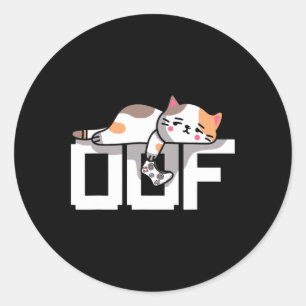 Oof Gamer Meme Noob Internetcultuur Gamer Kat Mann Ronde Sticker