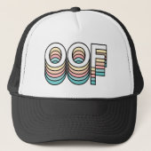 OOF Pastel Retro Aesthetisch Moderne Typografie Trucker Pet (Voorkant)
