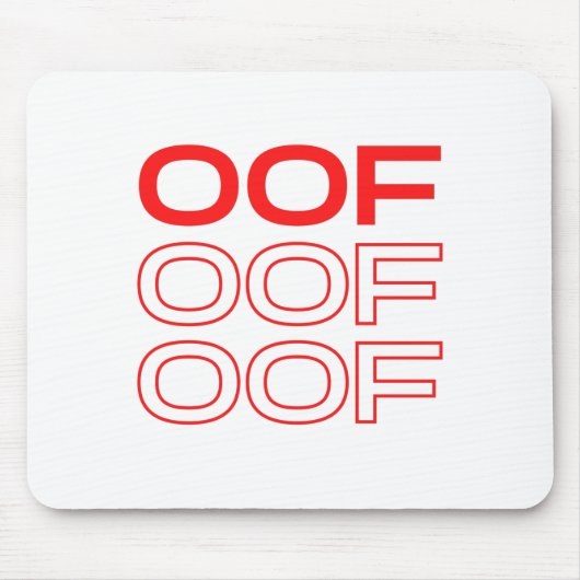 Oof Roblox Funny Meme Red Font Muismat (Voorkant)